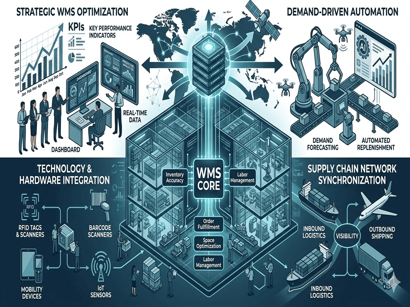 WMS dashboards and technology integration systems